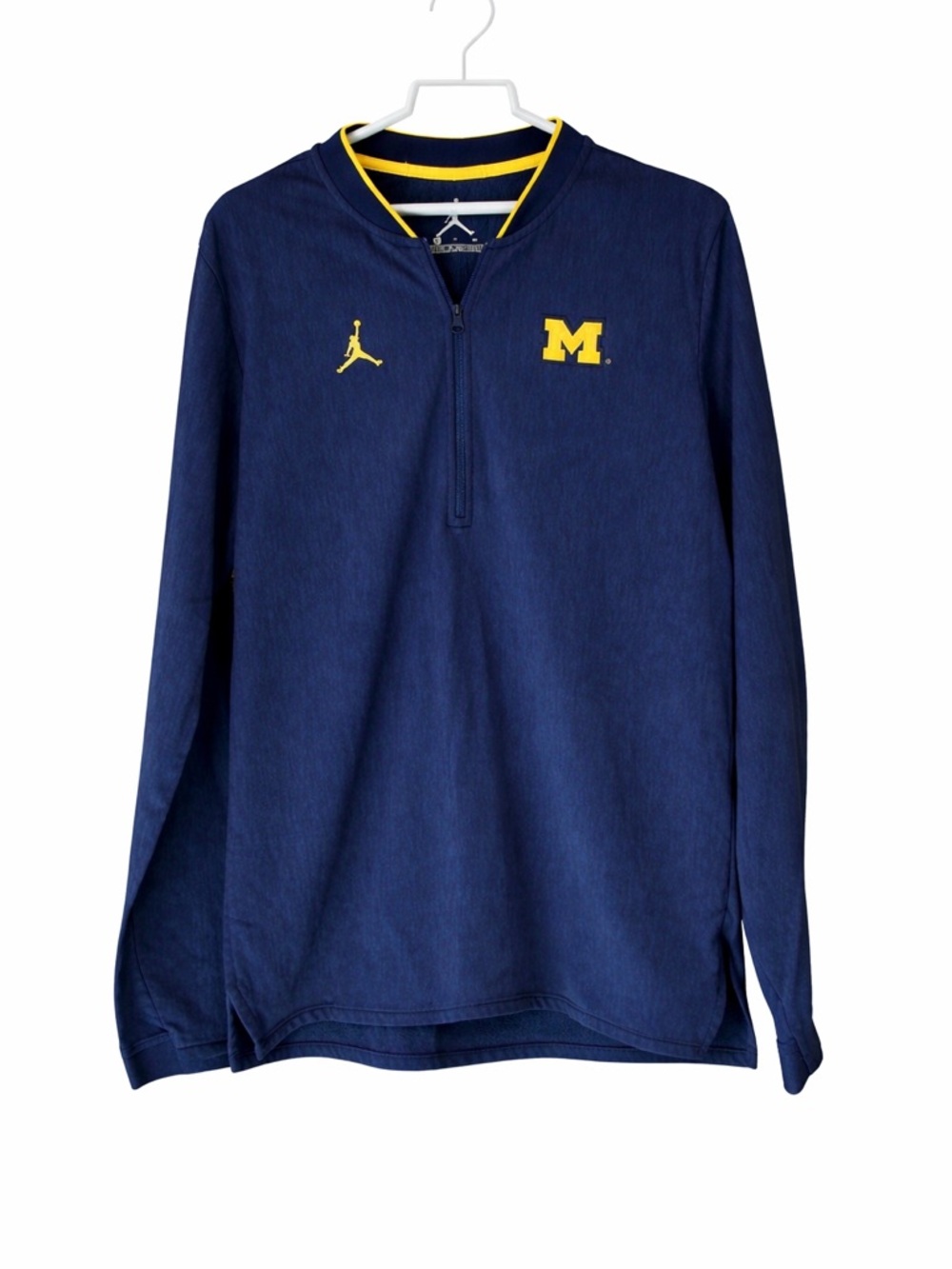 Nike Jordan Michigan Wolverines Sideline 1/4‎ Zip Pullover Navy Blue Mens Small